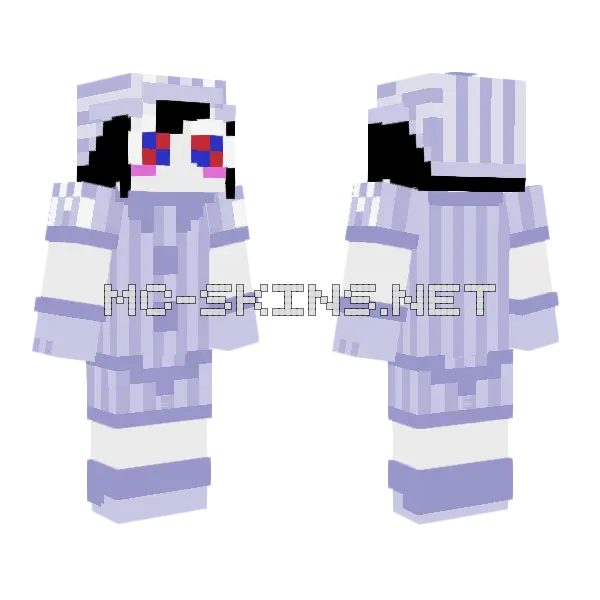 Moonbeams Pomni Fixed Minecraft skin, front and back
