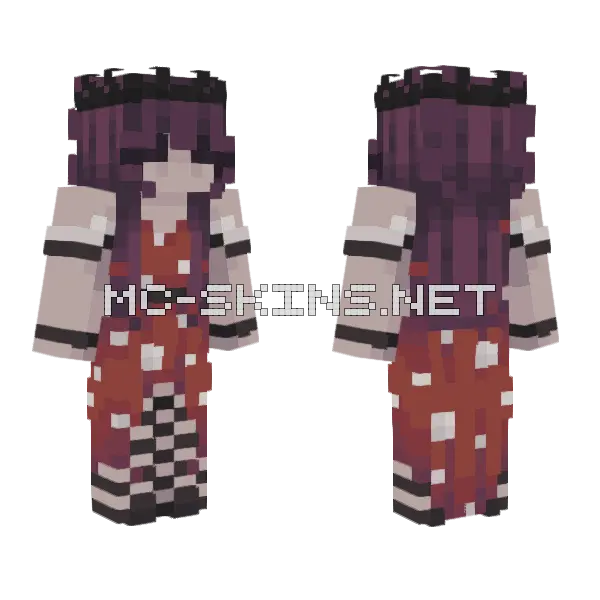 Mooshroom Queen Minecraft skin, front and back