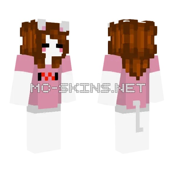 Mootykins Minecraft skin, front and back