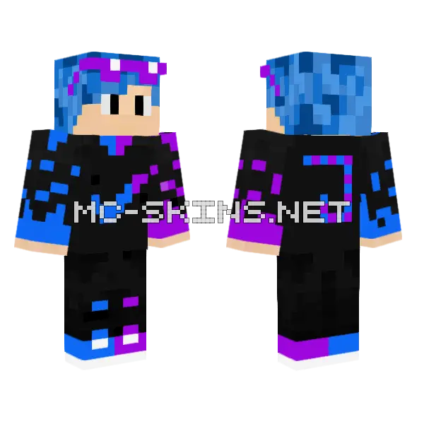Morado Y Azul Skin Minecraft skin, front and back