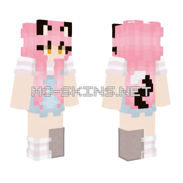 More Kawaii Chan Minecraft skin, front and back