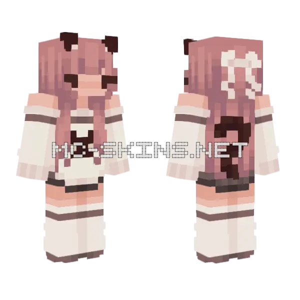 Morii Catgirl OC Minecraft skin, front and back