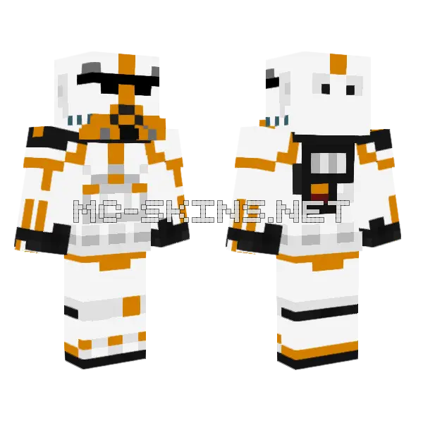 Mortar Artillery Stormtrooper Minecraft skin, front and back