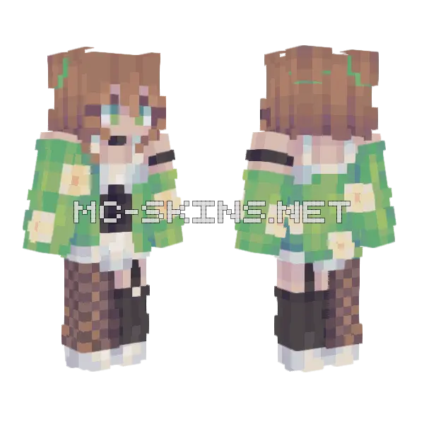 Mossy Buttercups RCE Minecraft skin, front and back