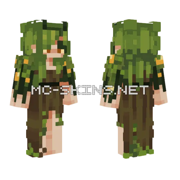 Mossy Girl Minecraft skin, front and back