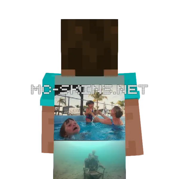 Mother Ignoring Kid Drowning In A Pool cape, outside and lining