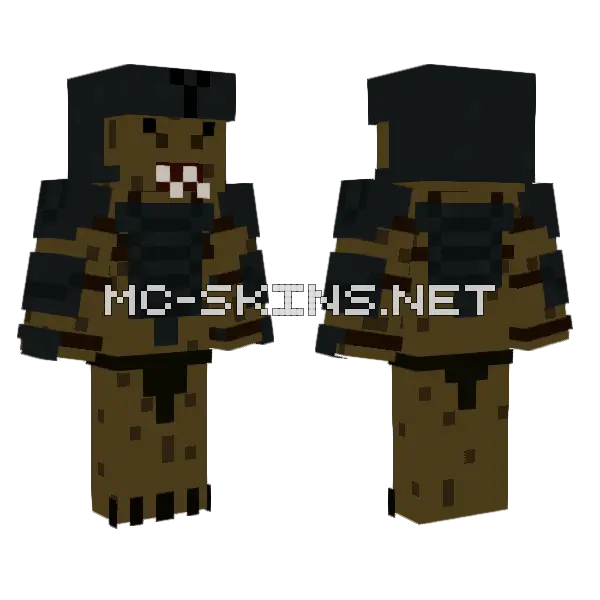 Mountain Troll Horns Of War Minecraft skin, front and back
