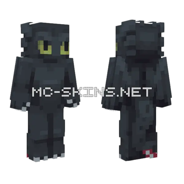Movie Accurate Toothless Minecraft skin, front and back