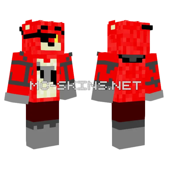 Movie Foxy The Pirate Fox Minecraft skin, front and back