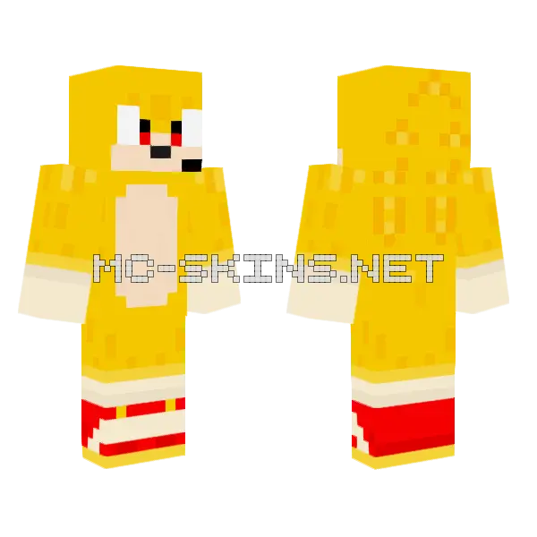 Movie Super Sonic Minecraft skin, front and back