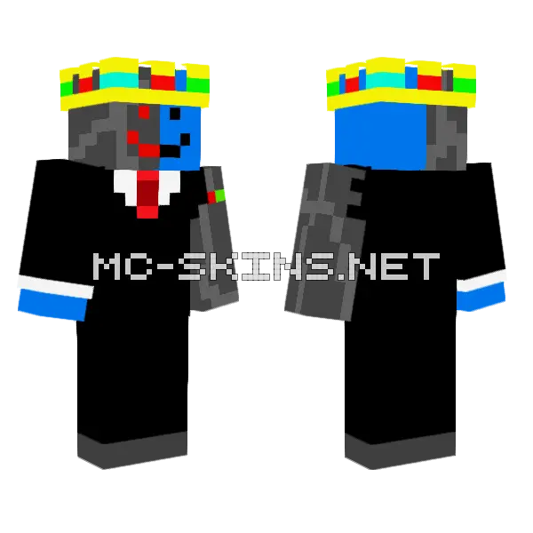 Mr Bloby Cyborg Minecraft skin, front and back