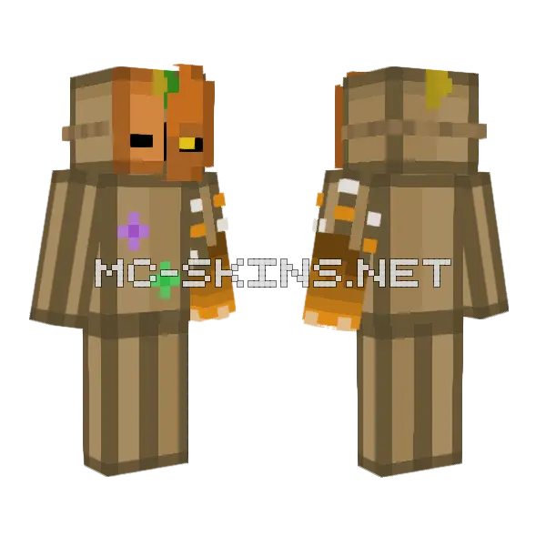 Mr Box Halloween Aura Minecraft skin, front and back