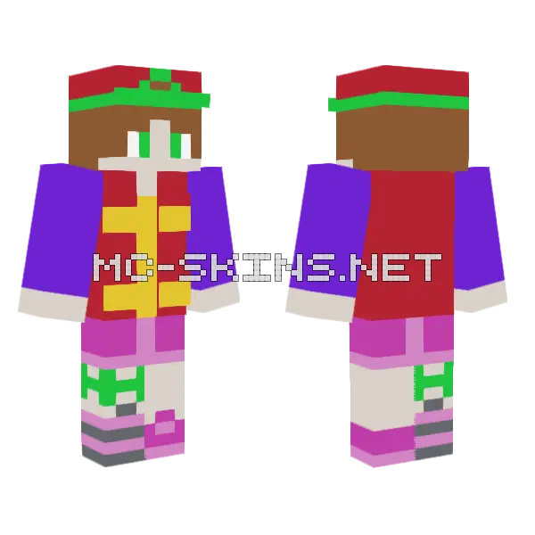 Mr Cobbanlces Minecraft skin, front and back