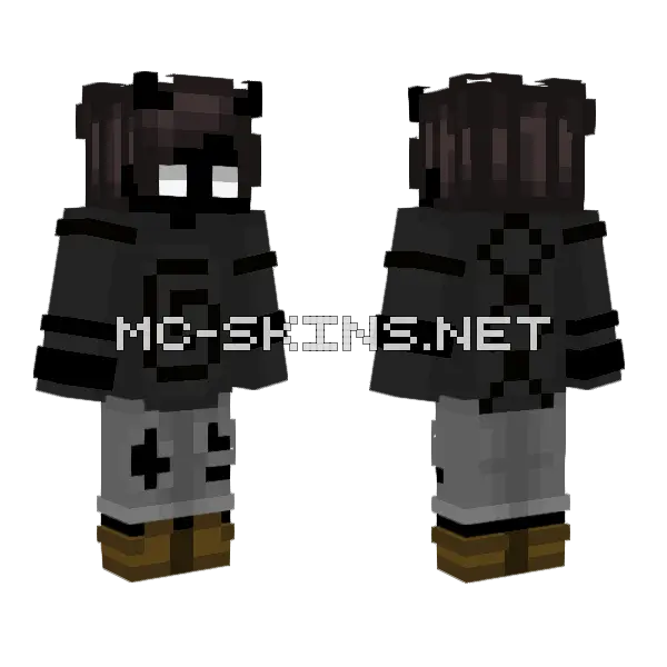 Mr Dark Minecraft skin, front and back