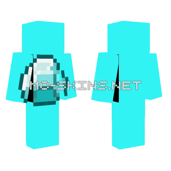 Mr Diamond Minecraft skin, front and back