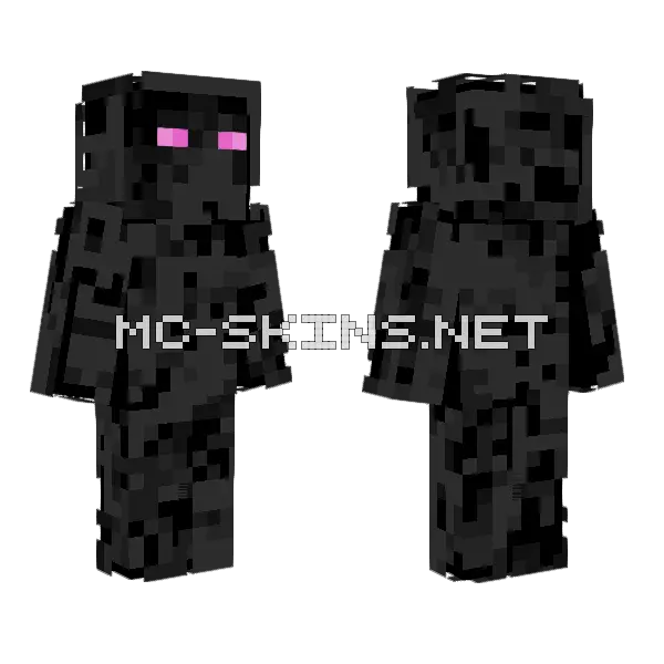 Mr Enderman Minecraft skin, front and back