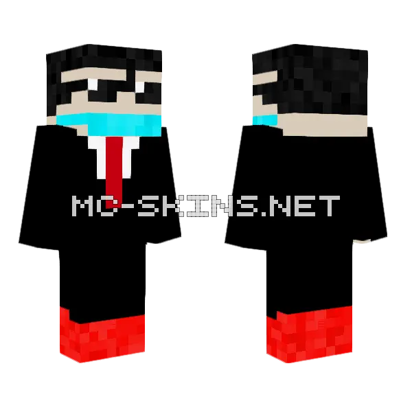 Mr John Sunglasses Mask Minecraft skin, front and back