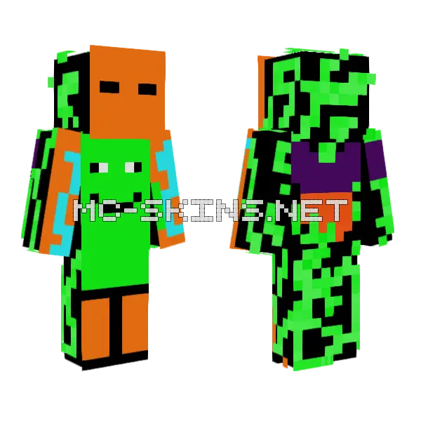 Mr Squid Minecraft skin, front and back