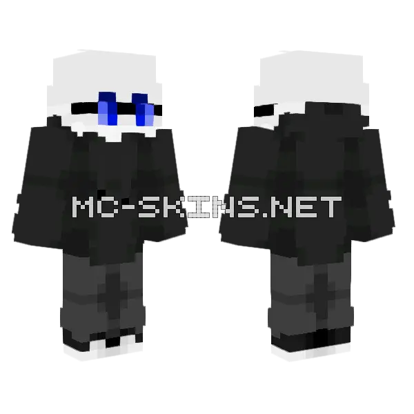 Mr Zeako Black Dark Grey Minecraft skin, front and back