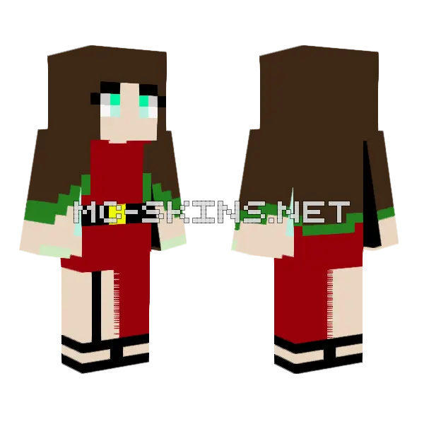 Mrs Claus Minecraft skin, front and back