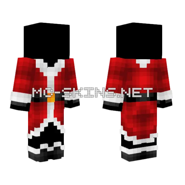 Mrs. Clause Outfit Minecraft skin, front and back