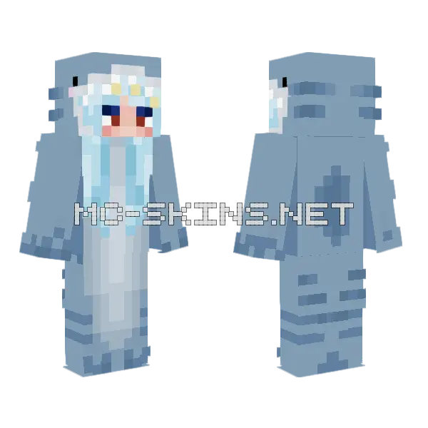 Mualani Shark Minecraft skin, front and back