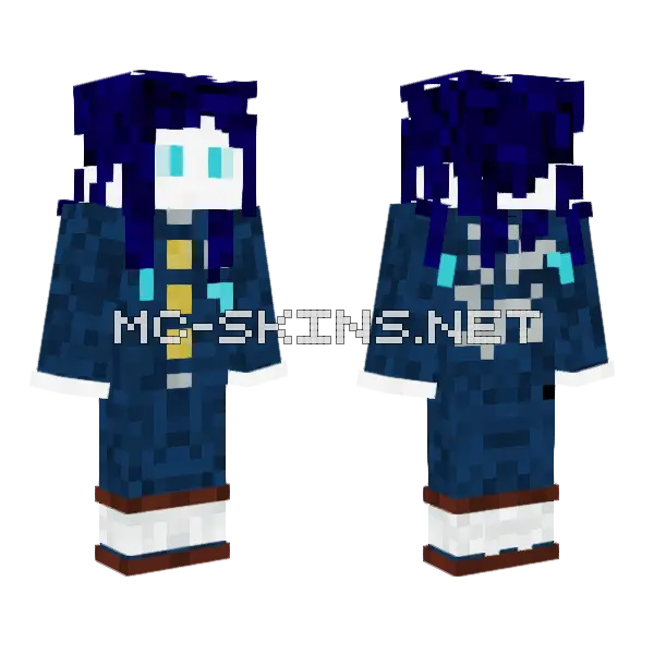 Muichiro Tokito Demon Slayer Minecraft skin, front and back