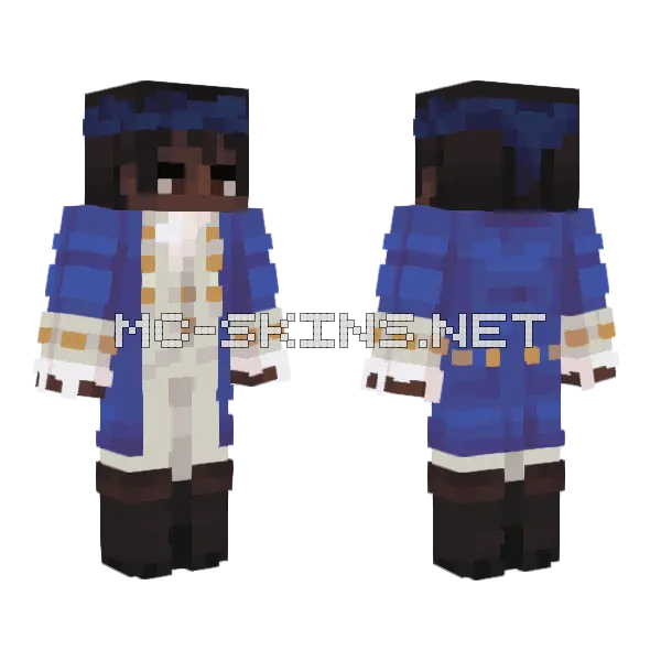Mulligan Blue Jacket Minecraft skin, front and back