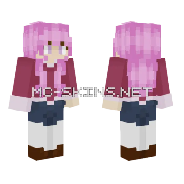 Multi Pink Minecraft skin, front and back