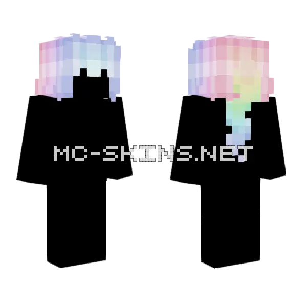 Multicolor Hairstyle Base Minecraft skin, front and back