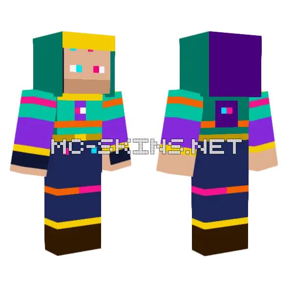Multiple Colors Dan Minecraft skin, front and back
