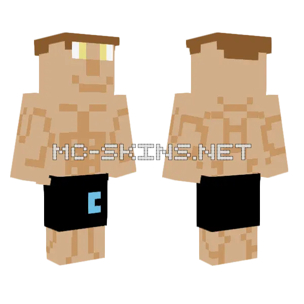 Muscel Man Minecraft skin, front and back