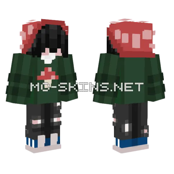 Mushroom Boy Minecraft skin, front and back