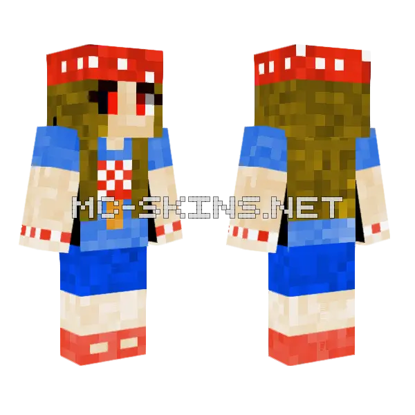 Mushroom Boy Minecraft skin, front and back