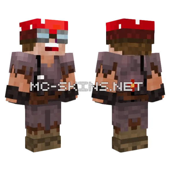 Mushroom Engineer Minecraft skin, front and back