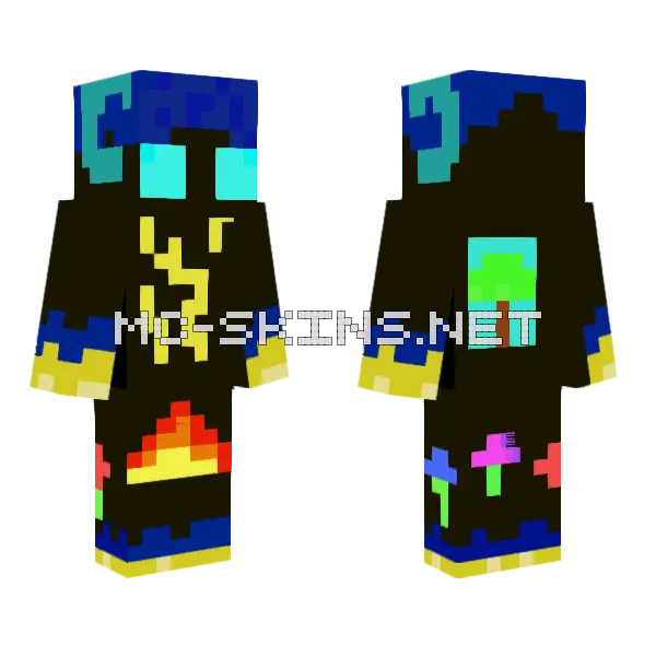 Mushroom Forest Dweller Minecraft skin, front and back