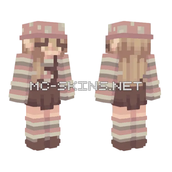 Mushroom Girl Minecraft skin, front and back