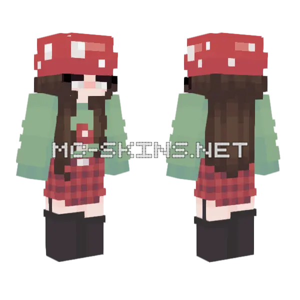Mushroom Girl Minecraft skin, front and back