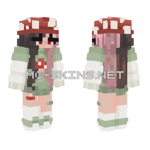 Mushroom Girl Minecraft skin, front and back