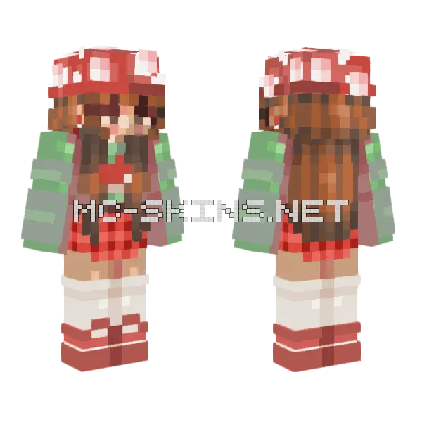 Mushroom Girl Minecraft skin, front and back