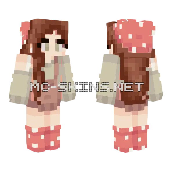 Mushroom Girl Minecraft skin, front and back