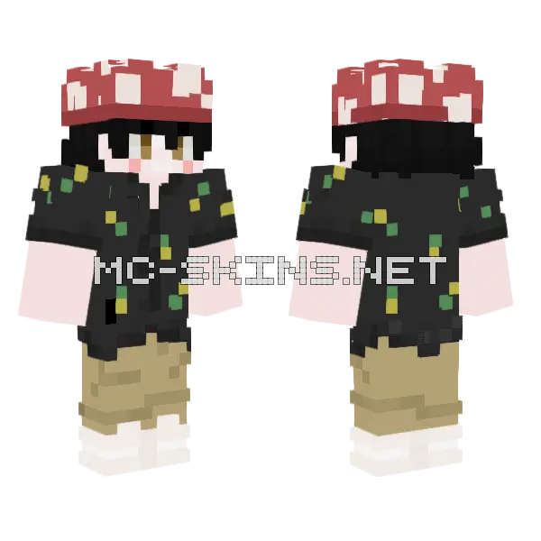 Mushroom Girl Minecraft skin, front and back
