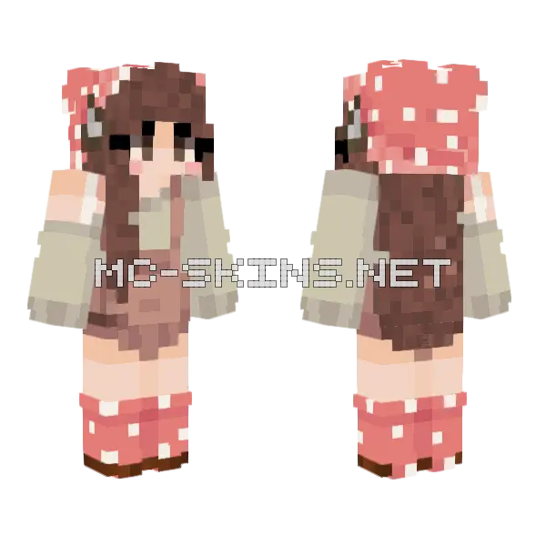Mushroom Girl Minecraft skin, front and back