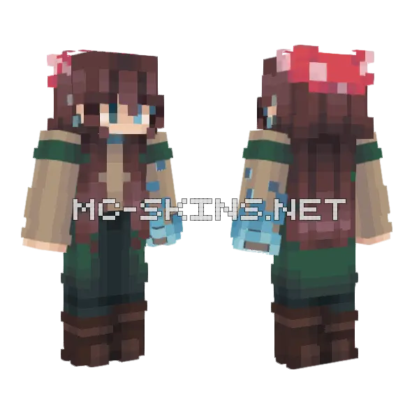 Mushroom Girl Minecraft skin, front and back