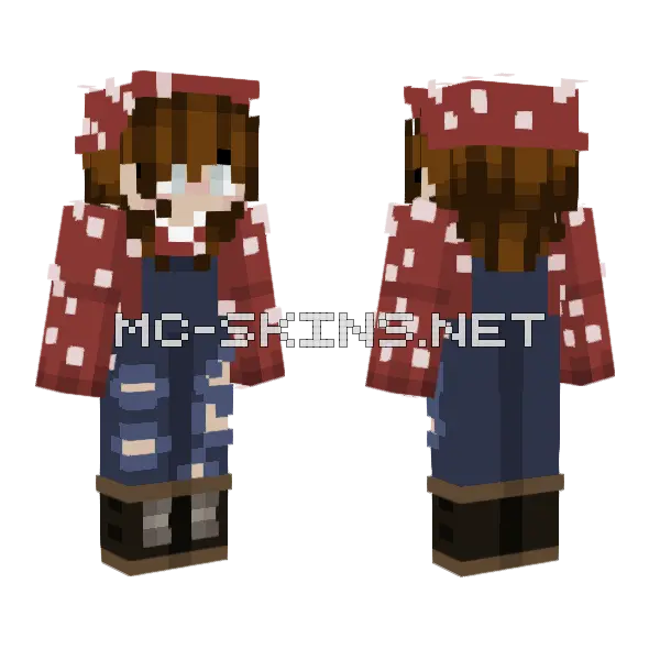 Mushroom Girl Tone III Minecraft skin, front and back