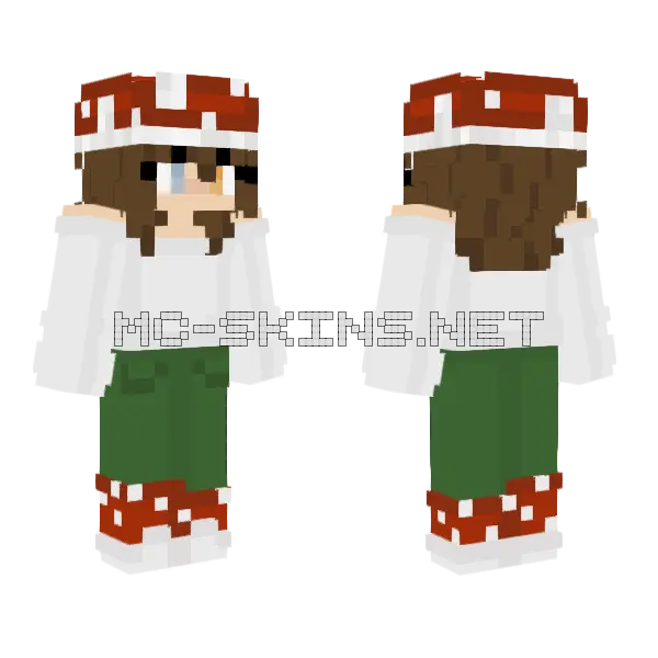 Mushroom Girl Variation 5 Minecraft skin, front and back