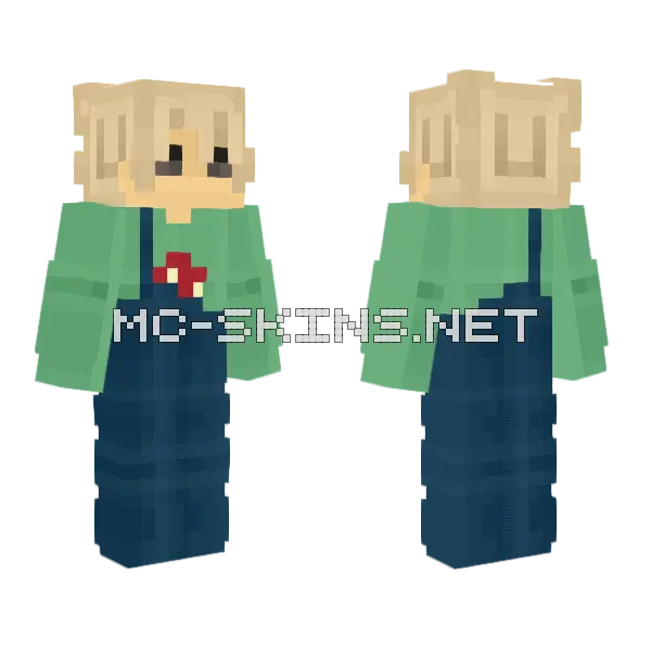 Mushroom Overalls Boy, front and back