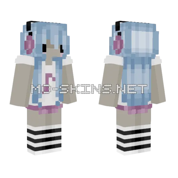 Music Girl Minecraft skin, front and back