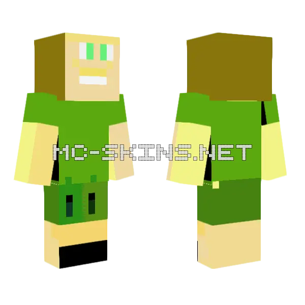Mustache Man Minecraft skin, front and back