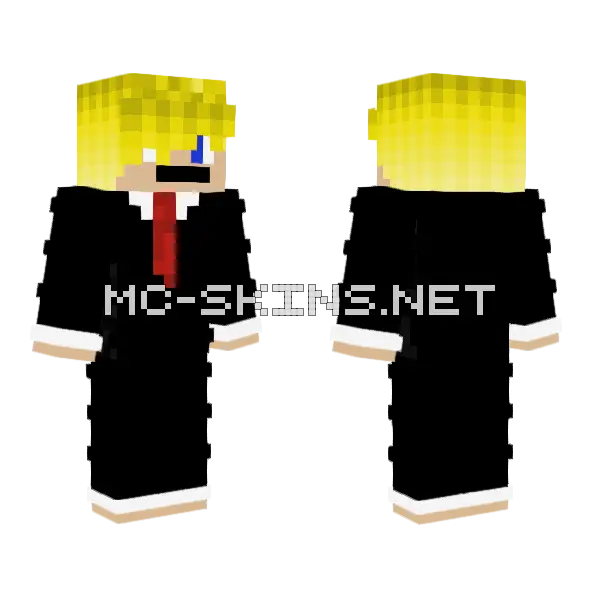 Mustached Boy 2 0 Minecraft skin, front and back